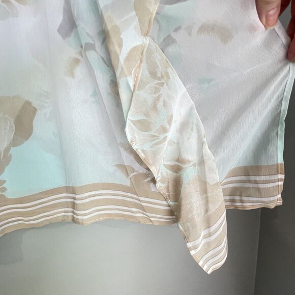 Chico's Chiffon Blouse Poncho Size S/M Floral Oversized Semi Sheer Top Cover - Picture 9 of 14